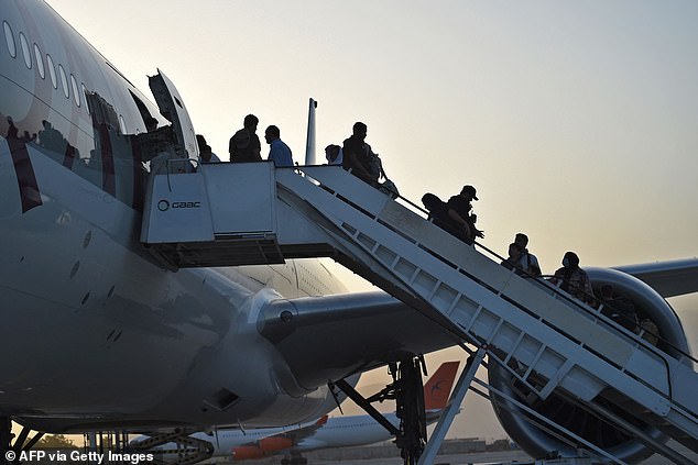 This was the first large-scale departure flight since the final U.S. troops left on August 31
