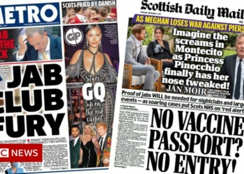 Scotlands papers Vaccine passport anger and hospitals toxic trio - Travel News, Insights & Resources.