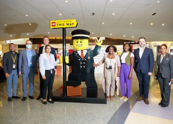 JFK Terminal 4 Welcomes A 6ft Tall Lego Pilot - Travel News, Insights & Resources.