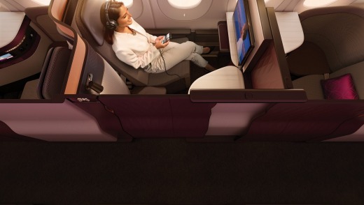 The Qatar Airways QSuite features a sliding door, something other airlines are now emulating.