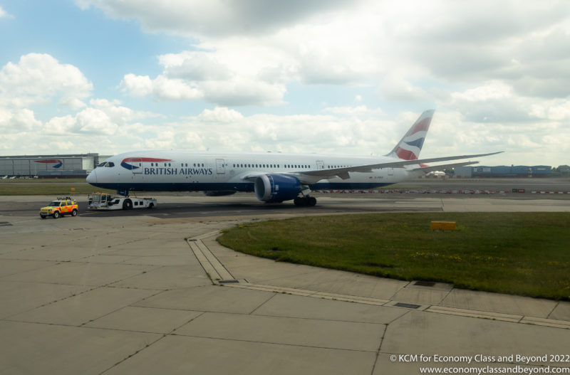 British Airways Boeing 787-9 Dreamliner on tow at London Heathrow Airport - Image, Economy Class and Beyond