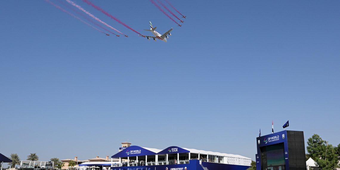 Emirates A380 and Red Arrows kick off DP World Tour - Travel News, Insights & Resources.