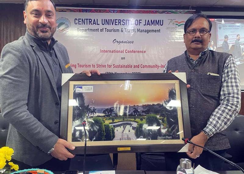 Dignitaries during an International Conference at CUJ campus in Jammu.
