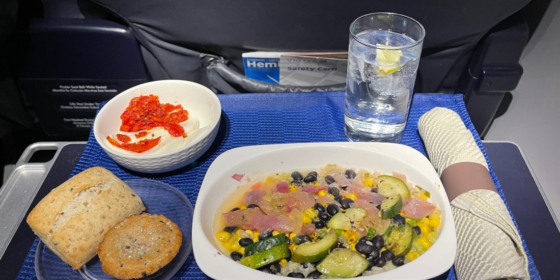 Cauliflower Lime Rice Bowl In United Airlines First Class - Travel News, Insights & Resources.