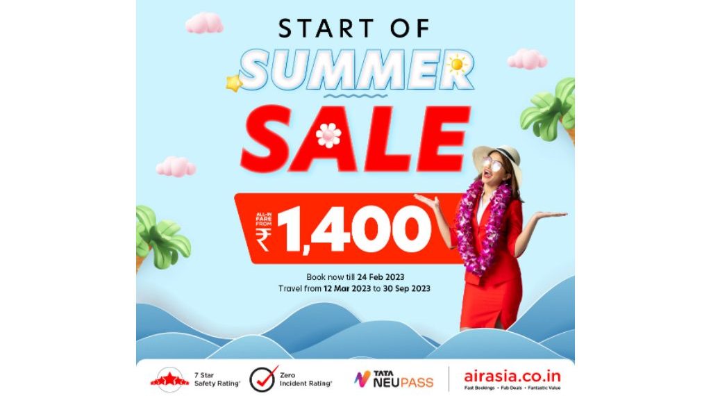 AirAsia India launches Start of Summer Sale with fares starting - Travel News, Insights & Resources.