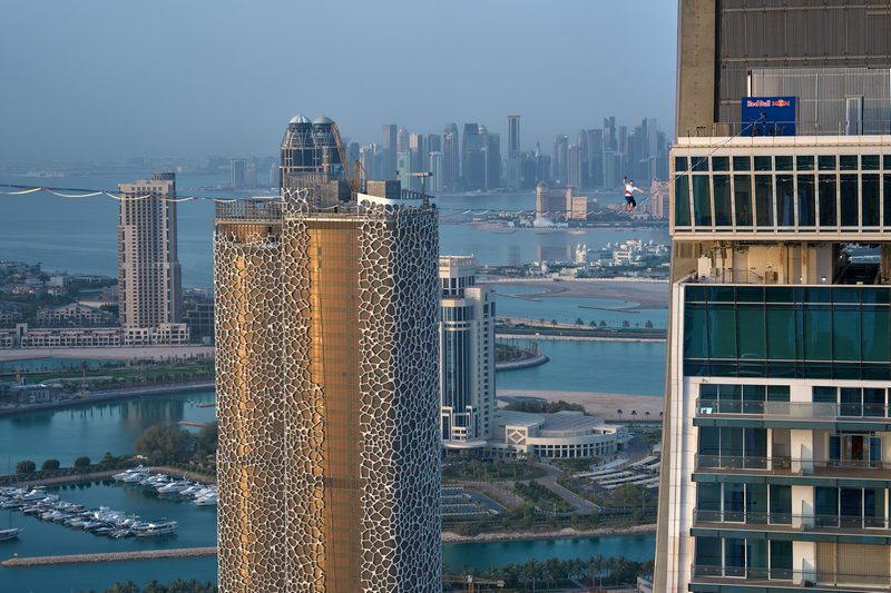 Slackline World Champion's Iconic Tower Triumph in Qatar