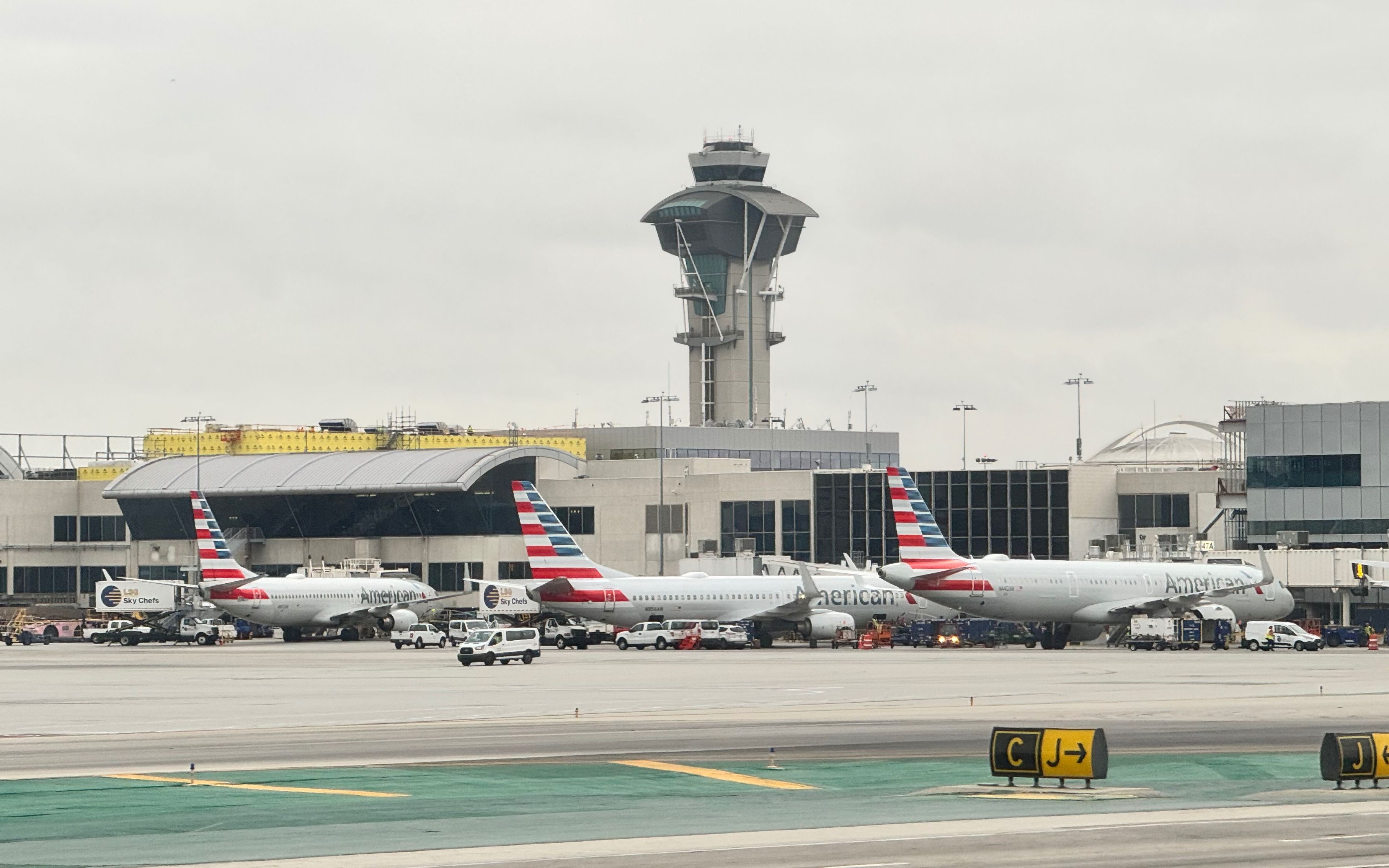 American Airlines planes at LAX