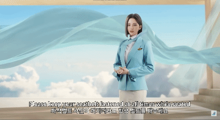 Korean Air Lines' new in-flight safety video featuring virtual humans [KOREAN AIR LINES]