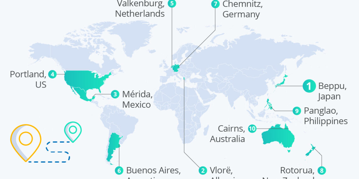 Infographic Bookingcoms Trending Destinations for 2024 - Travel News, Insights & Resources.