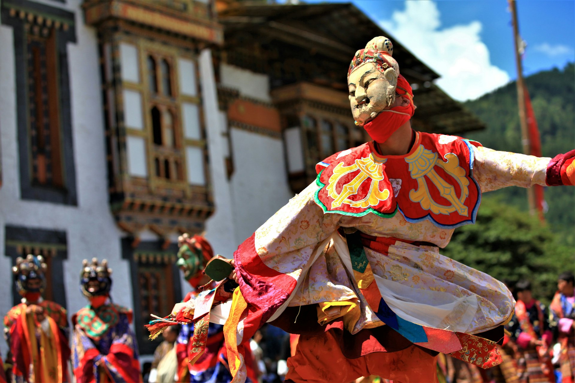 Traditional dance and colors in Mongar, Bhutan