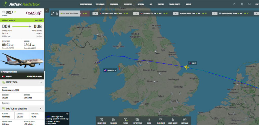 Qatar Airways 787 Doha to Dublin: Assistance Required on Landing