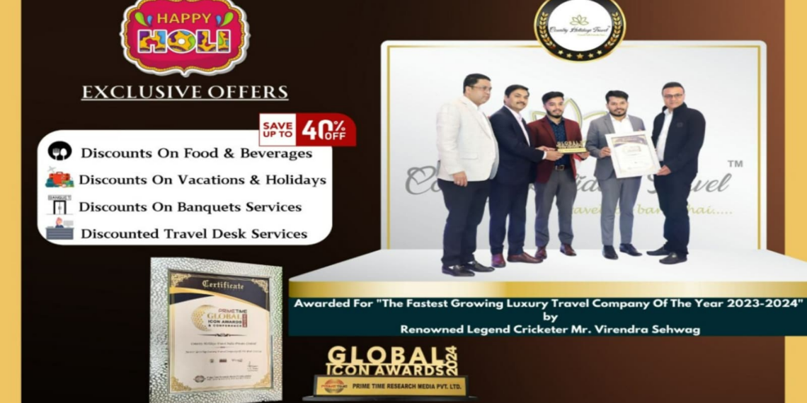Country Holidays Travel India Awarded By Mr Virender Sehwag - Travel News, Insights & Resources.