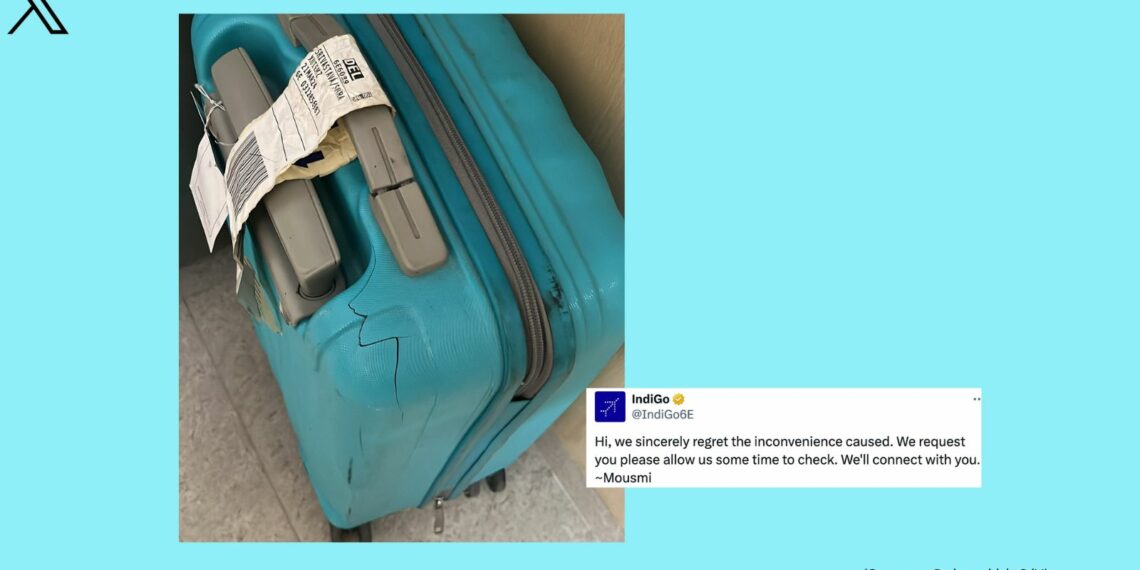 IndiGo passenger shares photo of damaged luggage airline apologises - Travel News, Insights & Resources.