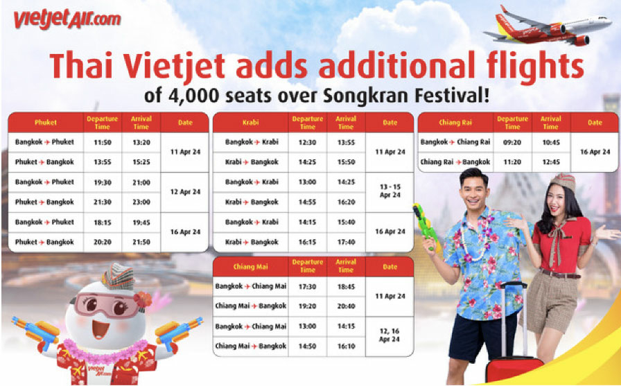 Vietjet slots in more Songkran flights TTR Weekly - Travel News, Insights & Resources.