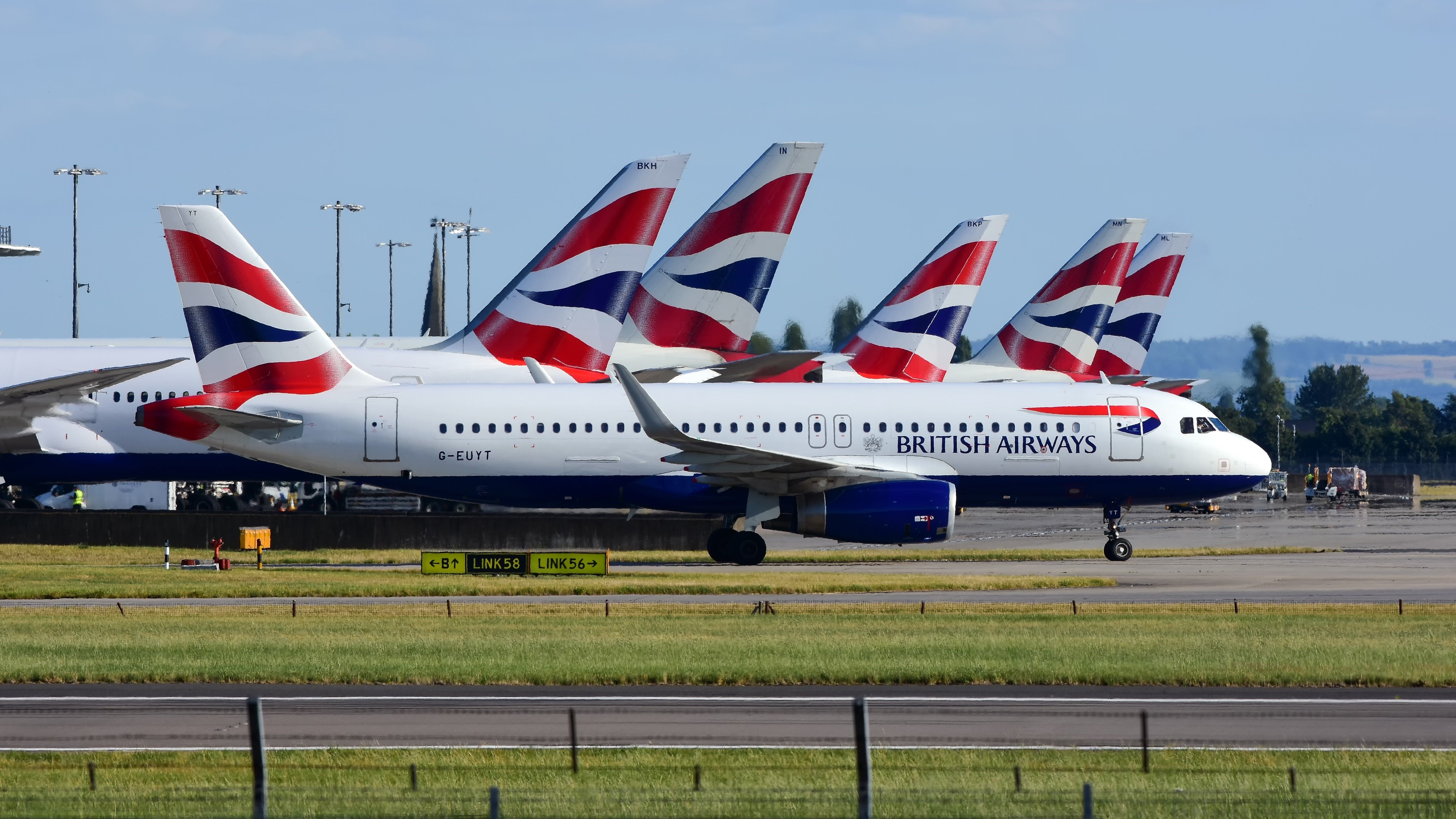 British Airways Airbus A320 Taxiing At London Heathrow Airport