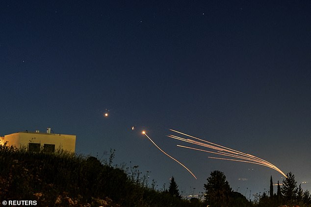 Israel's Iron Dome anti-missile system intercepts rockets launched from Lebanon towards Israel. The Dewey found themselves stranded in Amman after Jordan closed its airspace. They spent saturday evening watching drones from Iran fly overhead