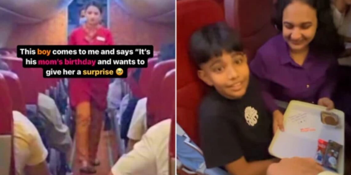 Boys Touching Birthday Surprise for Mom on Air India Flight - Travel News, Insights & Resources.