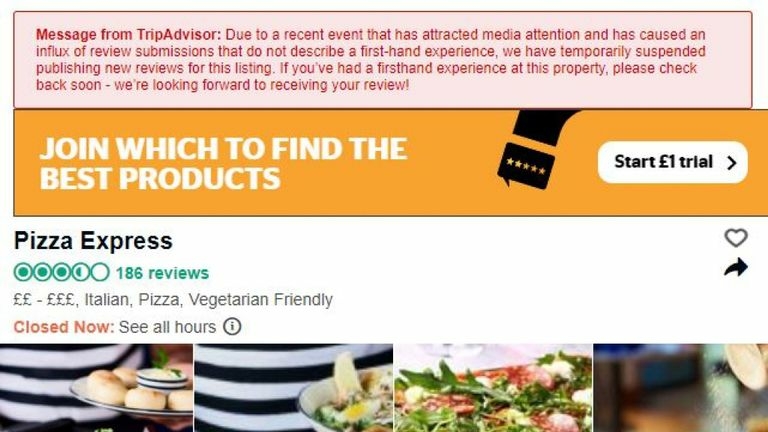 Prince Andrew TripAdvisor suspends reviews of Pizza Express duke says - Travel News, Insights & Resources.