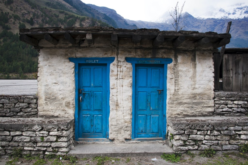 Toilets in the village of Annapurna, Nepal