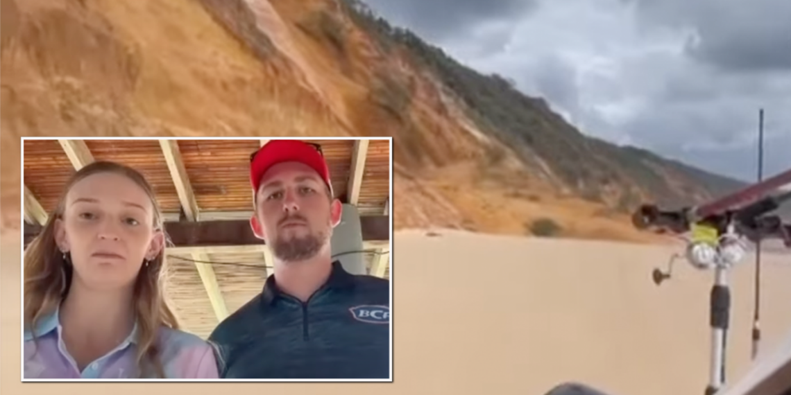 Tourists' close call on 4WD beach caught on camera: 'Oh my god'