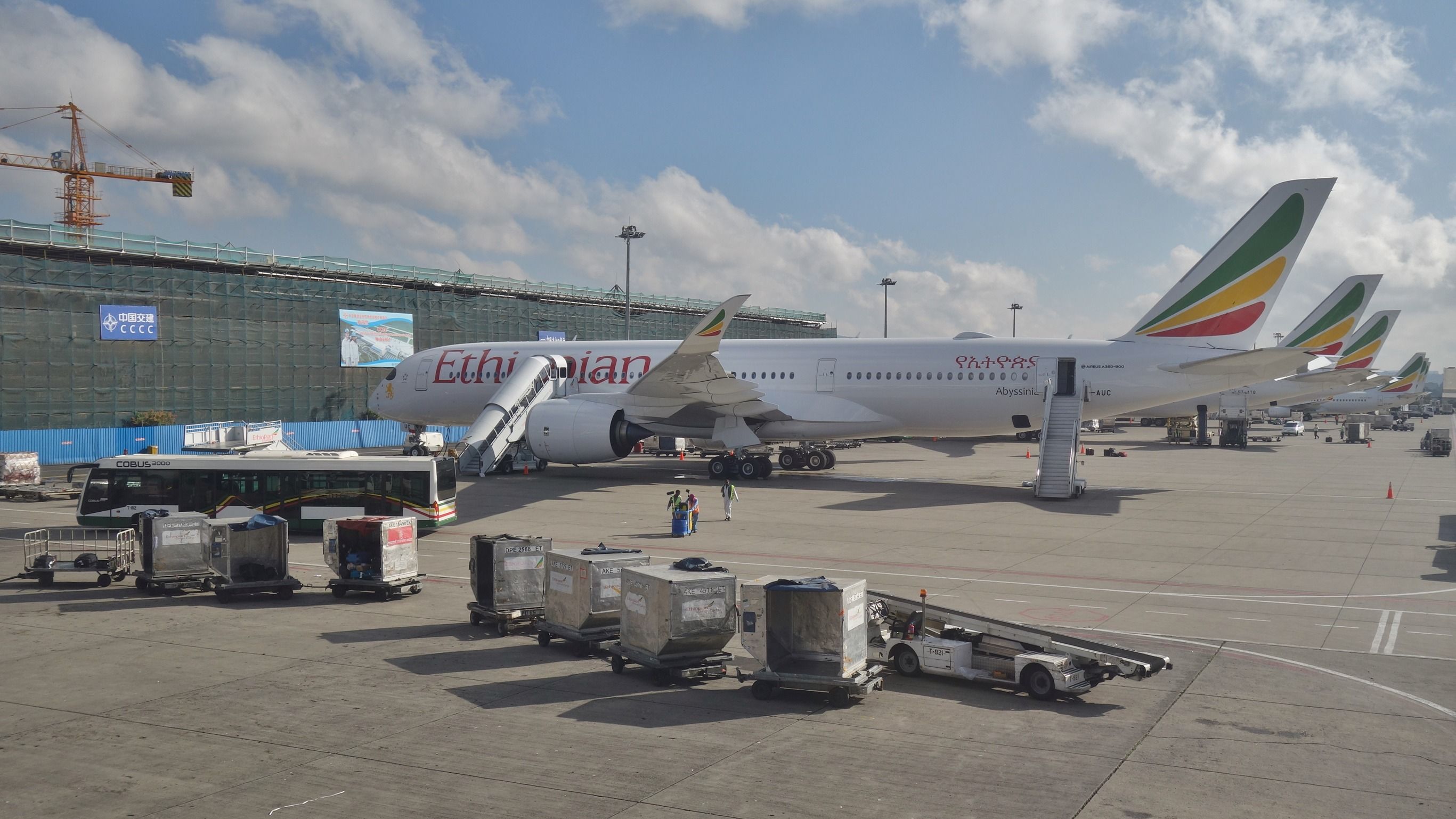 Ethiopian Airlines aircraft at Addis Ababa Ebole International Airport ADD