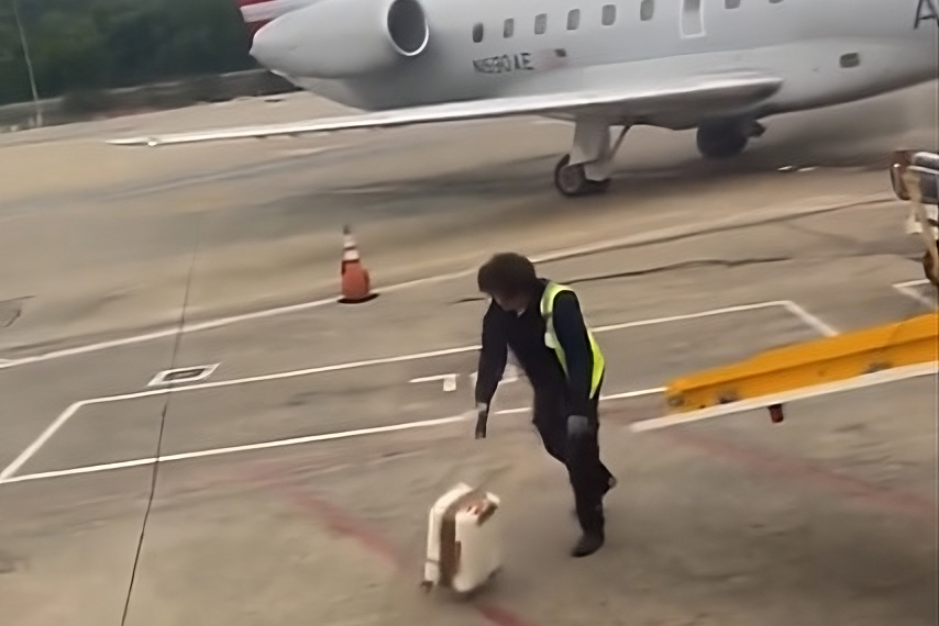 Frustrated American Airlines Passenger Films Baggage Handler Playing Bowling With - Travel News, Insights & Resources.