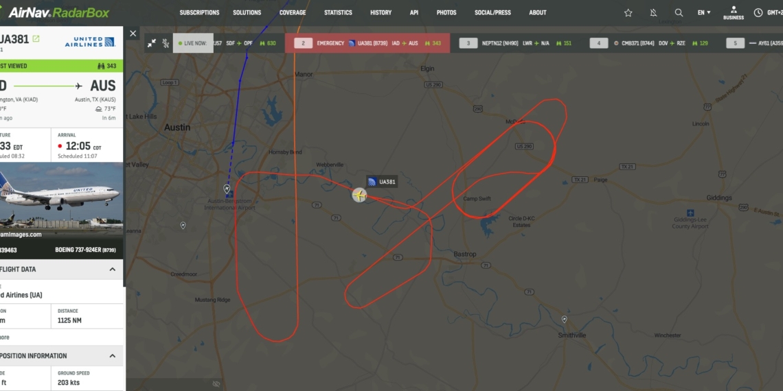 United Airlines UA381 is declaring an emergency inbound Austin due - Travel News, Insights & Resources.